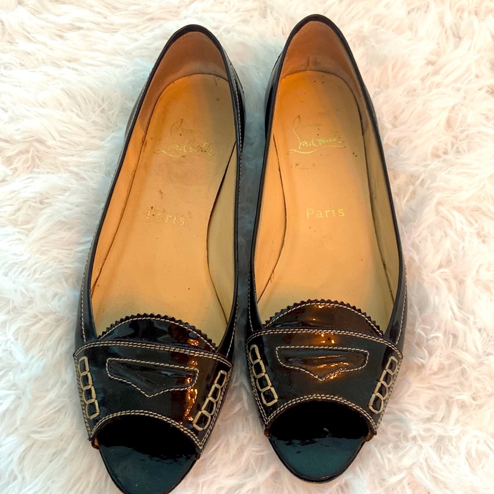 Christian Loubitin peep toe flats